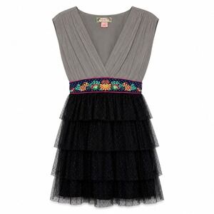 Whimsical Boho Fairycore Tulle Mini Dress Womens Medium Indie Femme Festival